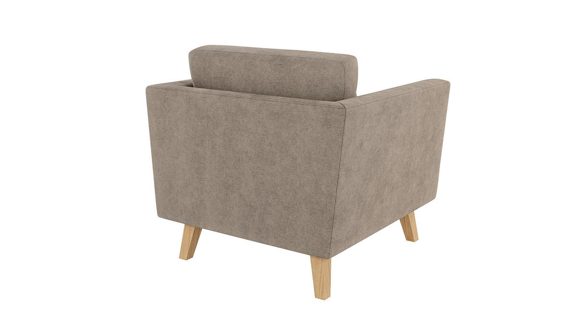 SESSEL Mario Dunkelbeige Microfaser - Beige/Naturfarben, Holz/Textil (96/90/89cm) - S-Style Möbel