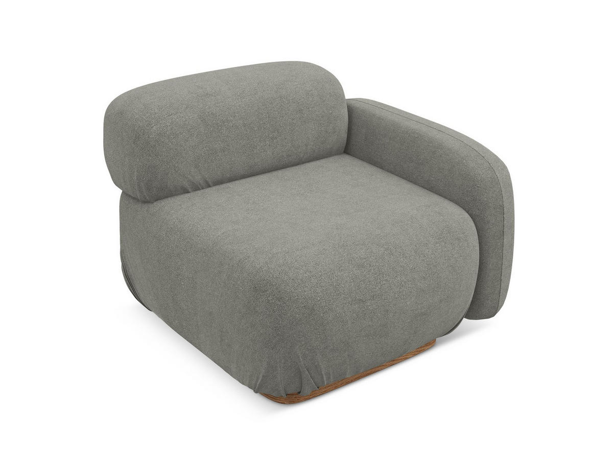 SOFAELEMENT Rechts Bouclé Stoff Beige - Greige/Beige, Holz/Textil (95/73/95cm) - Makamii