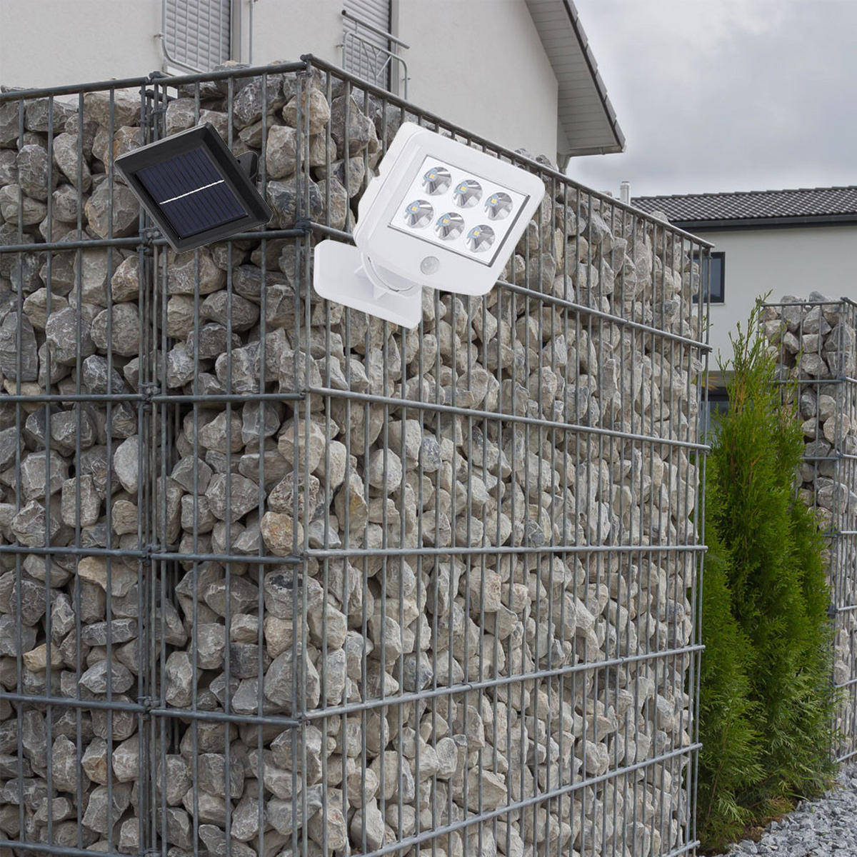 LED AUSSENLEUCHTE Weiß Bewegungsmelder schwenkbar 2er Set - Weiß, Kunststoff (10/5.3/12.8cm)