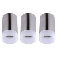 LED DECKENLEUCHTE Aluminium Silber 3er Set - Silberfarben, Glas (6.5/6.5/11cm) - Globo Lighting