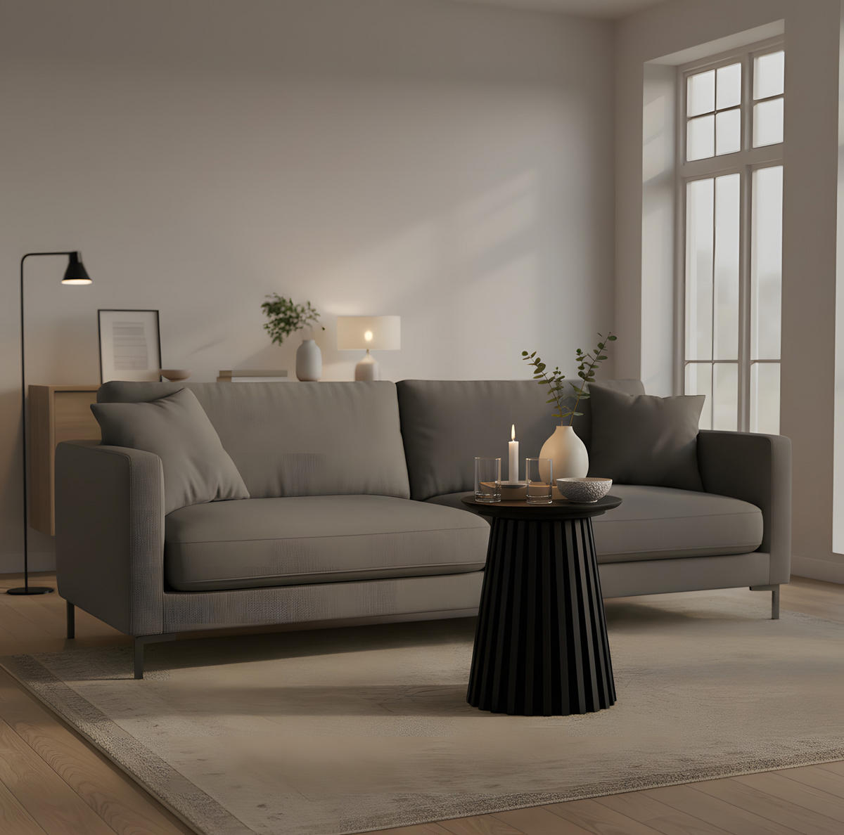 SIDOBORD Osaka 40 x 40 x 50 cm – svart - Svart, Träbaserade material (40/40/50cm) - ebuy24