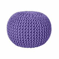 STRICK-POUF lila, 40/40/35 cm - Violett, Textil (40/35/40cm) - Homescapes