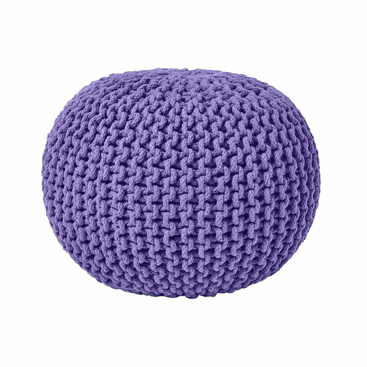 STRICK-POUF lila, 40/40/35 cm - Violett, Textil (40/35/40cm) - Homescapes