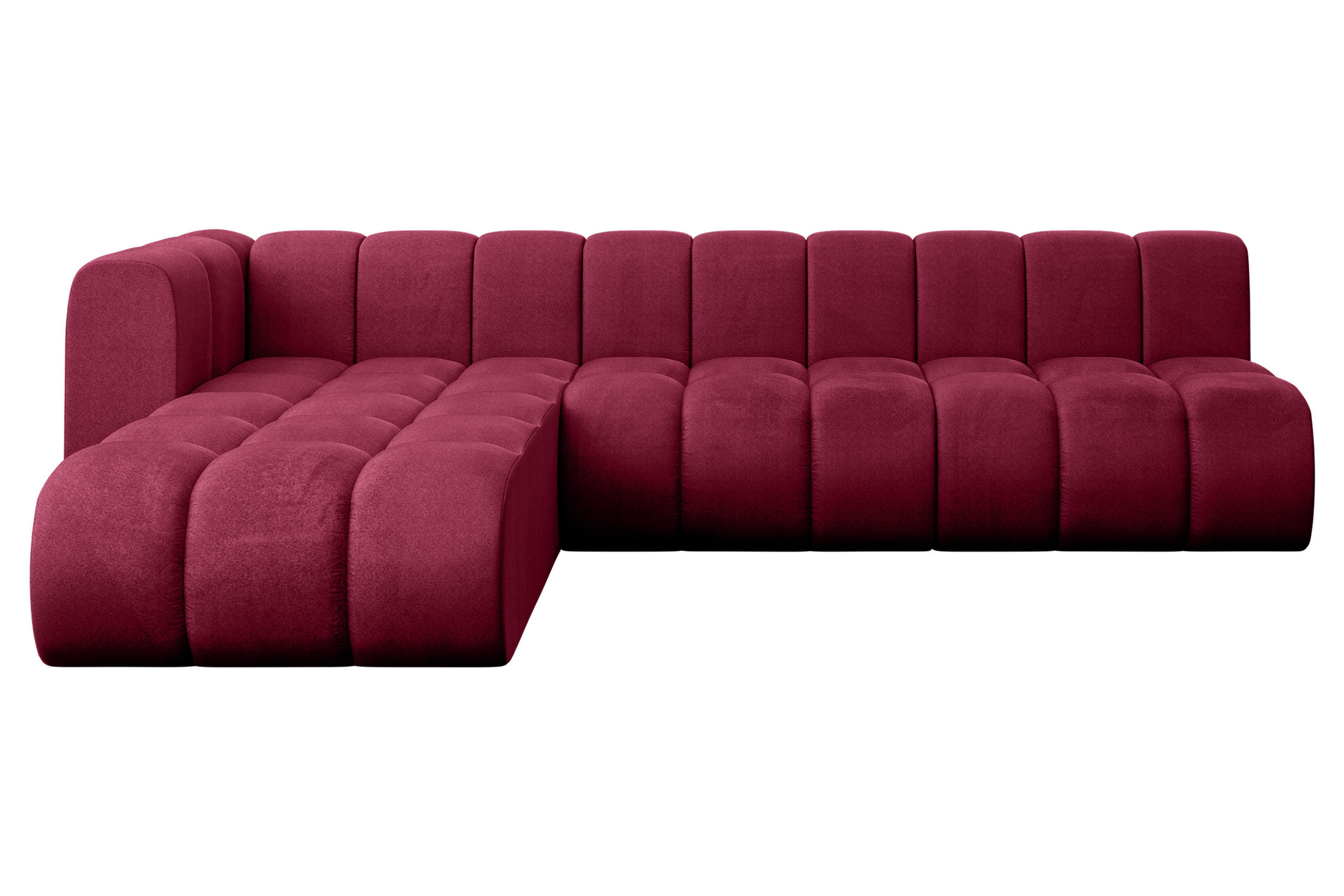 ECKSOFA modulares Sofa Darnel-L2 - 296x177x70 cm Bordeauxrot - Bordeaux, Holzwerkstoff/Textil (296/177cm) - ALTDECOR