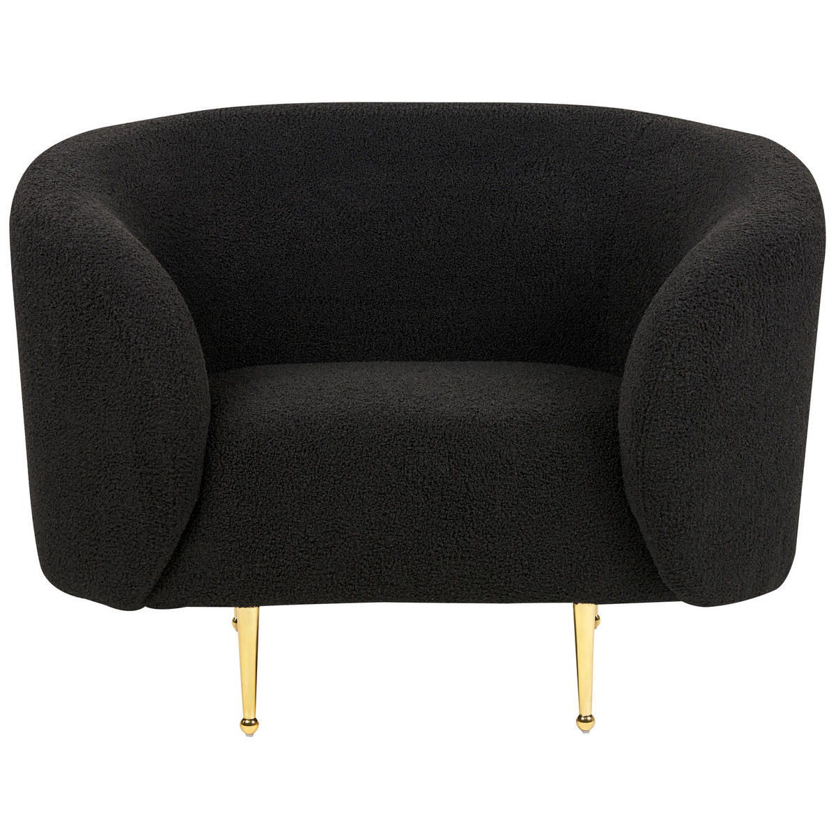 3-SITZER SOFA SET Bouclé Schwarz Loen - Schwarz, Textil (155/79/70cm) - Beliani