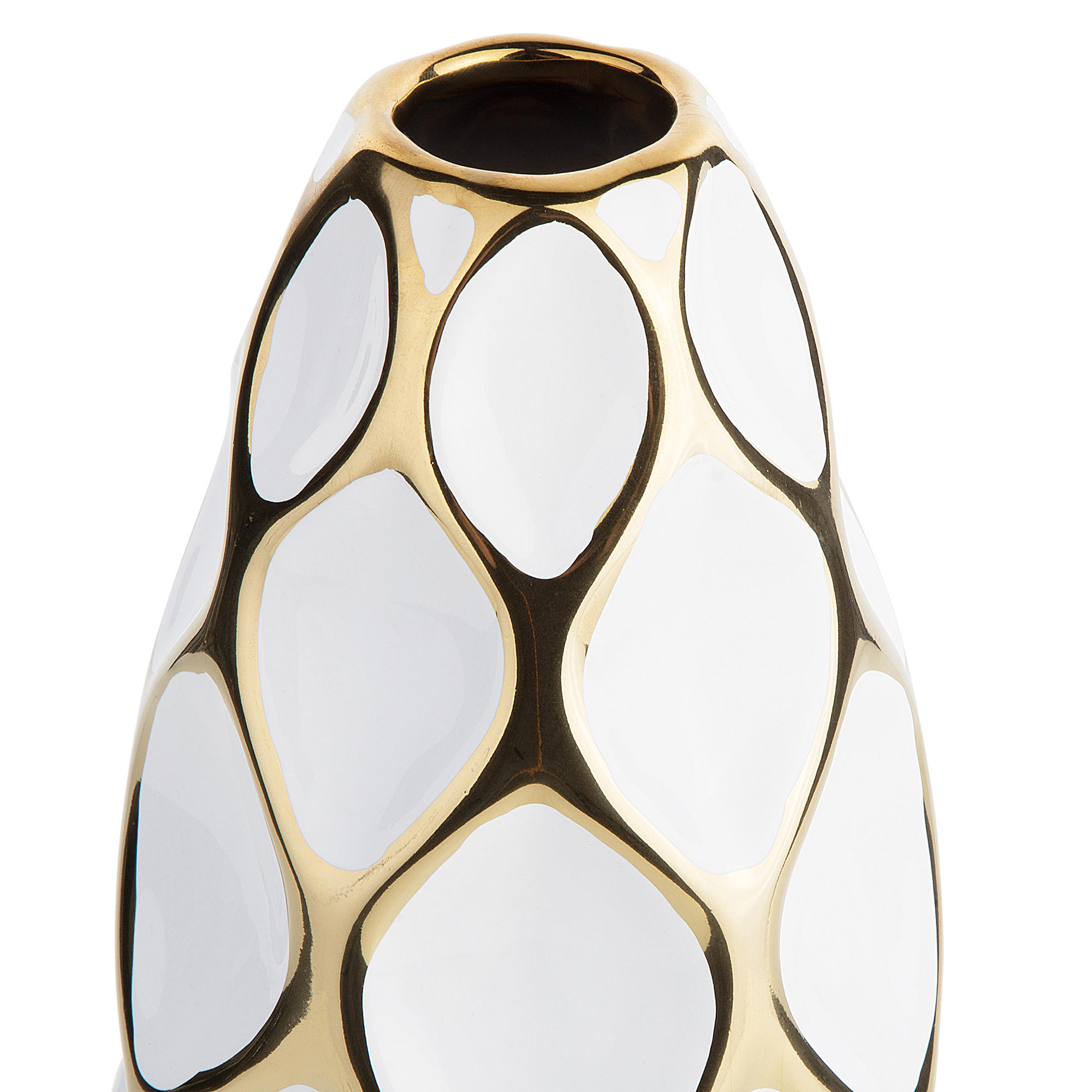 BLUMENVASE Steinzeug weiß Avila - Weiß, Stein (36cm) - Beliani