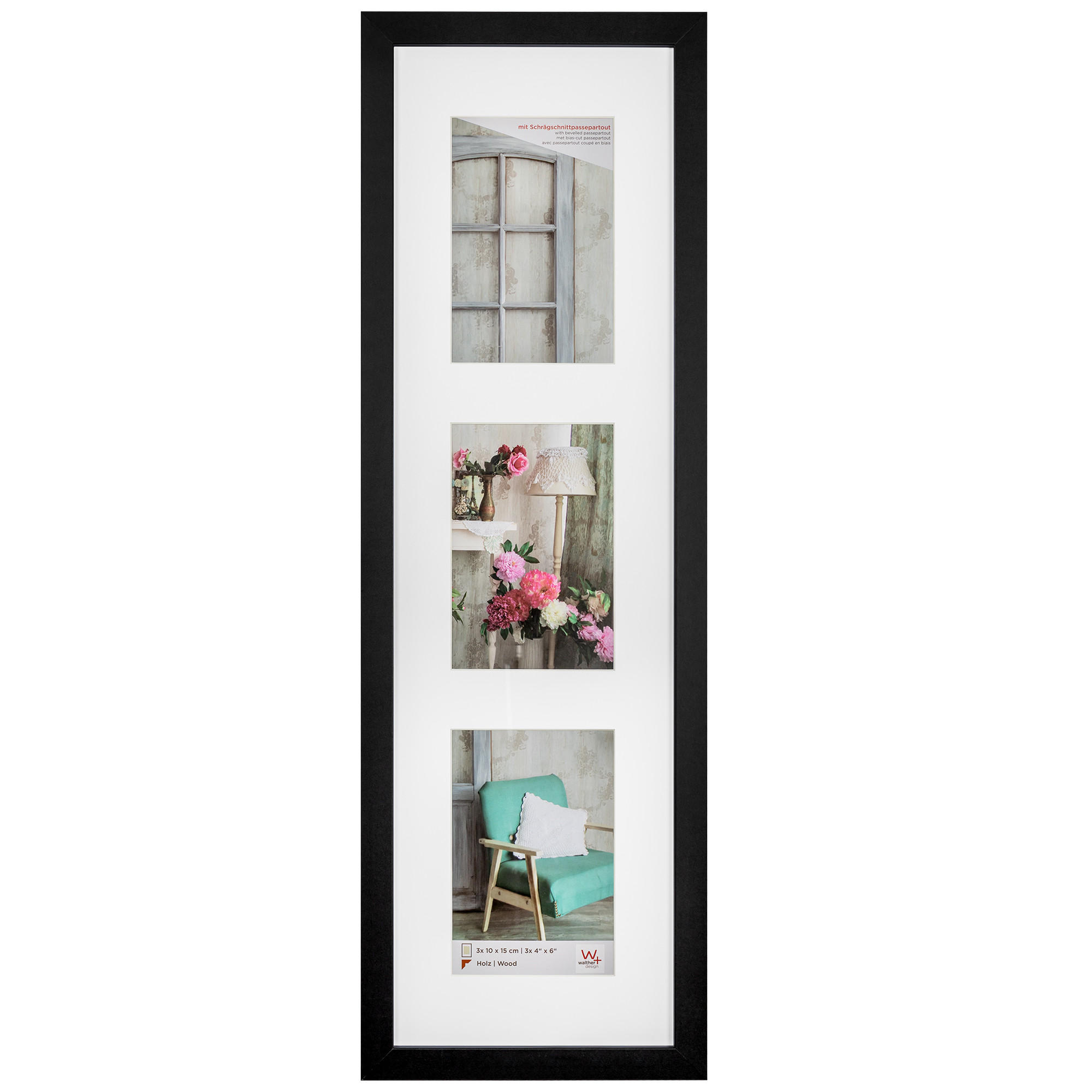 BILDERRAHMEN Stockholm Holzgalerie 3x10x15 cm, SCHWARZ - Schwarz, Holzwerkstoff (17.8/60.8/3cm) - walther design