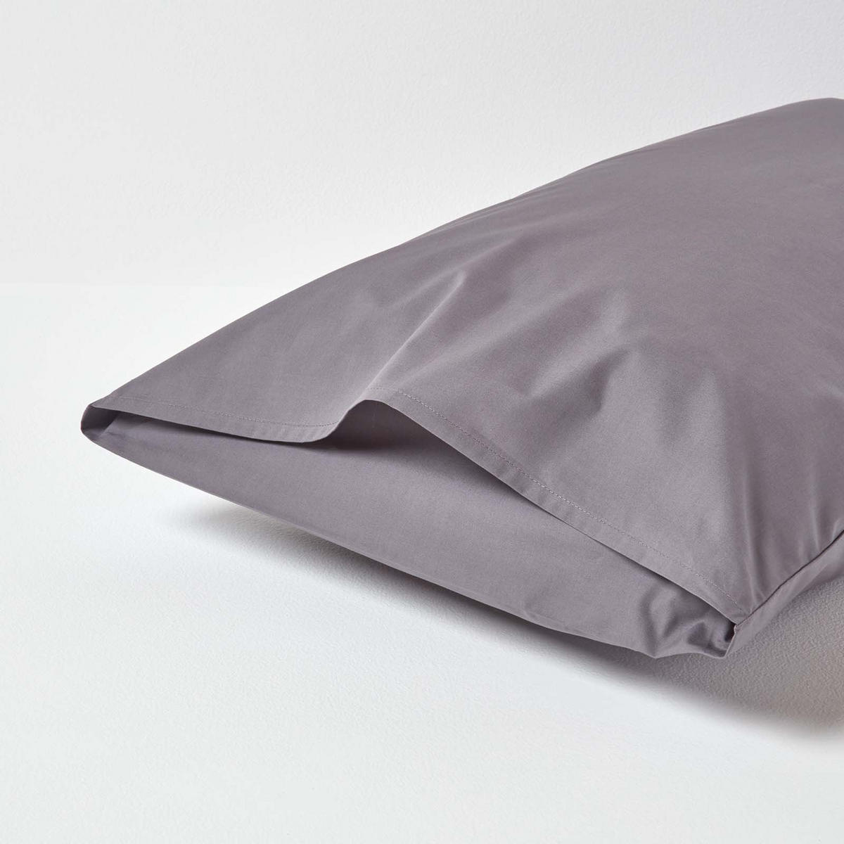 KISSENBEZUG Perkal, Ägyptische Baumwolle, Fadendichte 200 - Dunkelgrau, Textil (50/90cm) - Homescapes