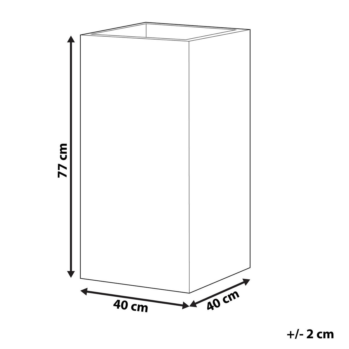 BLUMENTOPF grau quadratisch 40/40/77 cm Dion - Grau, Naturmaterialen (77cm) - Beliani