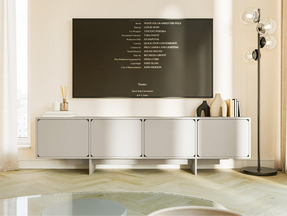 TV-LOWBOARD Wuwu Greige 200 cm - Taupe, Holzwerkstoff (200/55/35cm) - Selsey