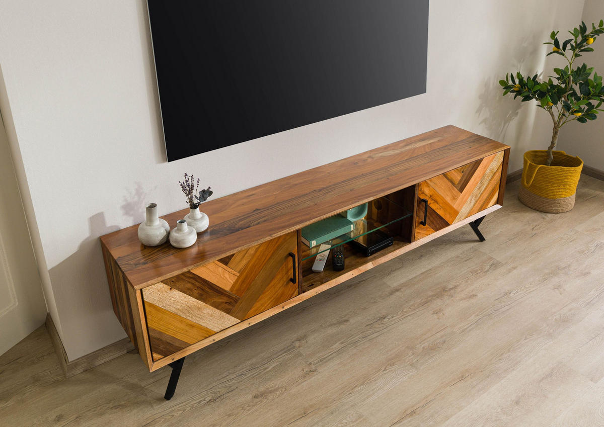 TV-BOARD Altholz 200x40x56 natur lackiert AVIGNON #101 - Naturfarben, Holz (200/56/40cm) - Massivmoebel24