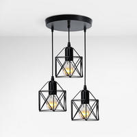 DECKENLEUCHTER 3 Lichter Eisen 25 / 90 cm - Schwarz, Metall (25/25/90cm) - EMKE