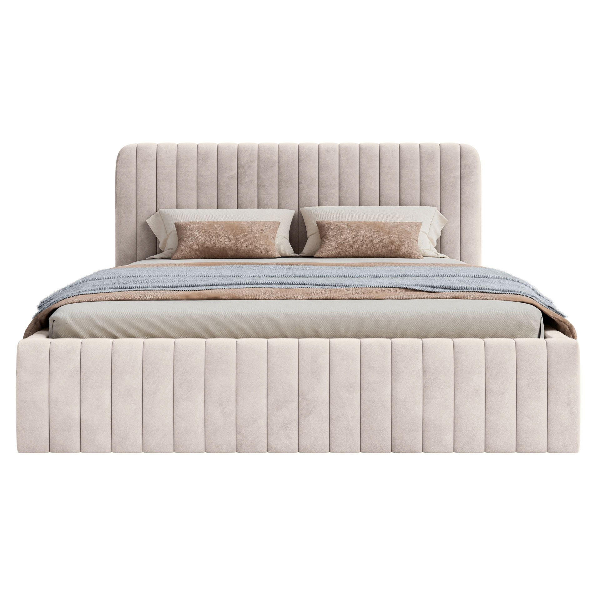 POLSTERBETT Saliano Grau-Beige 140x200 cm - Taupe, Holz/Textil (140/200cm) - Selsey
