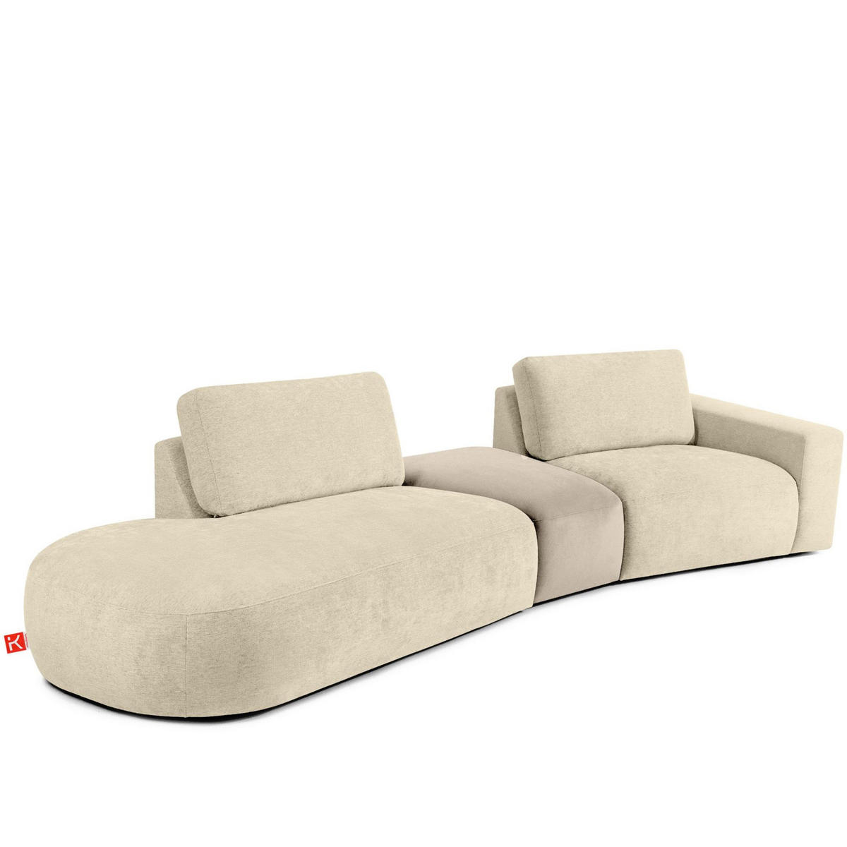 4-SITZER ECKSOFA ZUCCO Chenille links, Creme - Creme, Textil (350/84/105cm) - KONSIMO®