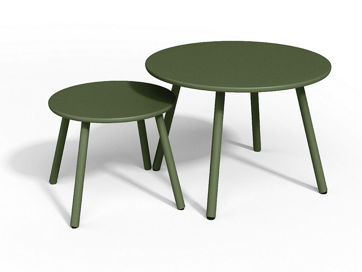 GARTENSITZGRUPPE im Set - 2 -Sitzer - Stahl - khaki - MIRMANDE - Grün, Metall - Vente-Unique