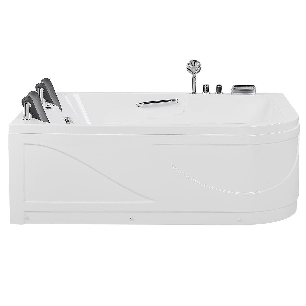 WHIRLPOOL BADEWANNE mit LED 119x170x59 cm weiß Bayamo - Weiß, Kunststoff (119/59/170cm) - Beliani