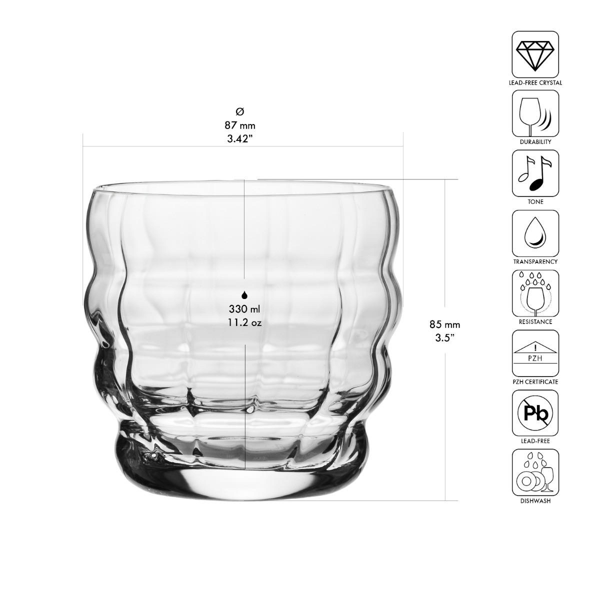 KAFFEE- UND TEEGLÄSER MOMENTS CAPPUCCINO, 4ER-SET, 330 ML - Transparent, Glas (8.7/8.5/8.7cm) - Krosno Glass