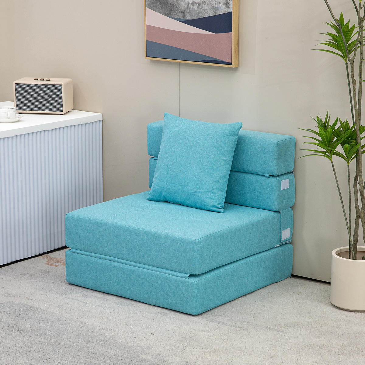 SCHLAFSESSEL, Polybaumwolle, Blau - Blau, Textil (70/61/70cm) - HOMCOM