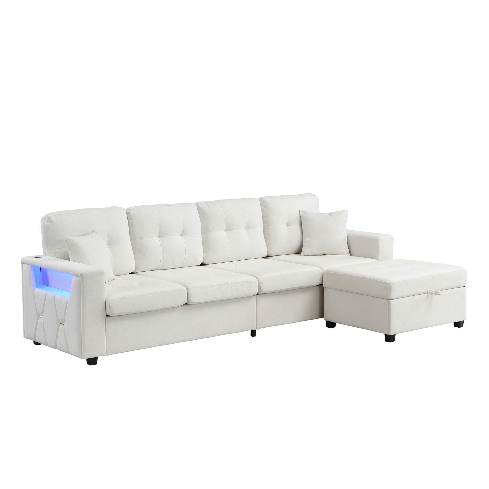 Evryae Ecksofa Beige 253x144.5 cm