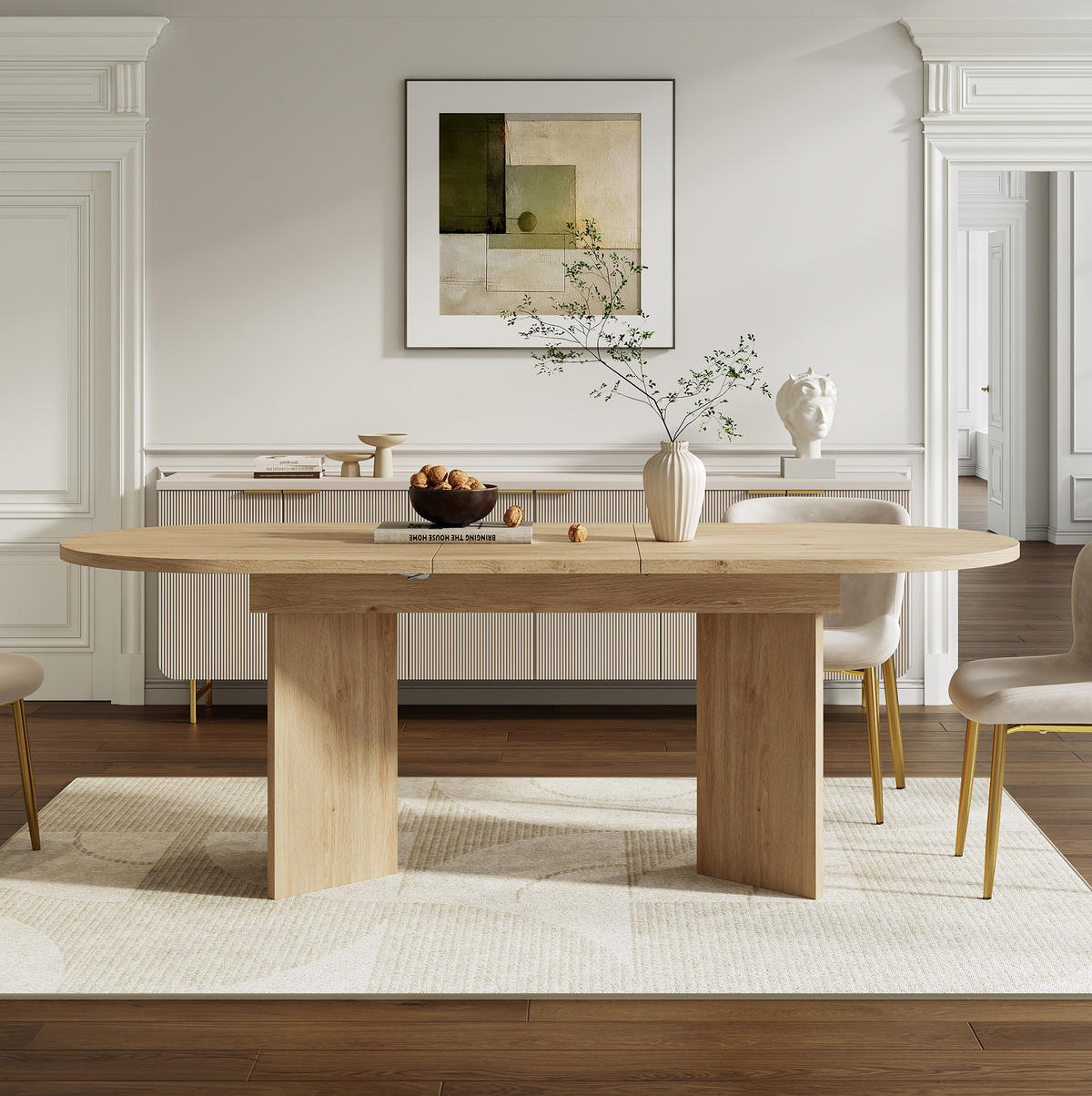 ESSTISCH 120/160/80 cm in Eichefarben ausziehbar mit abgerundeten Ecken - Eichefarben, Holzwerkstoff (160/80/75cm) - Flora Grace
