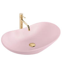 AUFSATZWASCHBECKEN Rea Royal Powder Pink Matt - Pink, Keramik (35.5/15.5/61.5cm) - REA