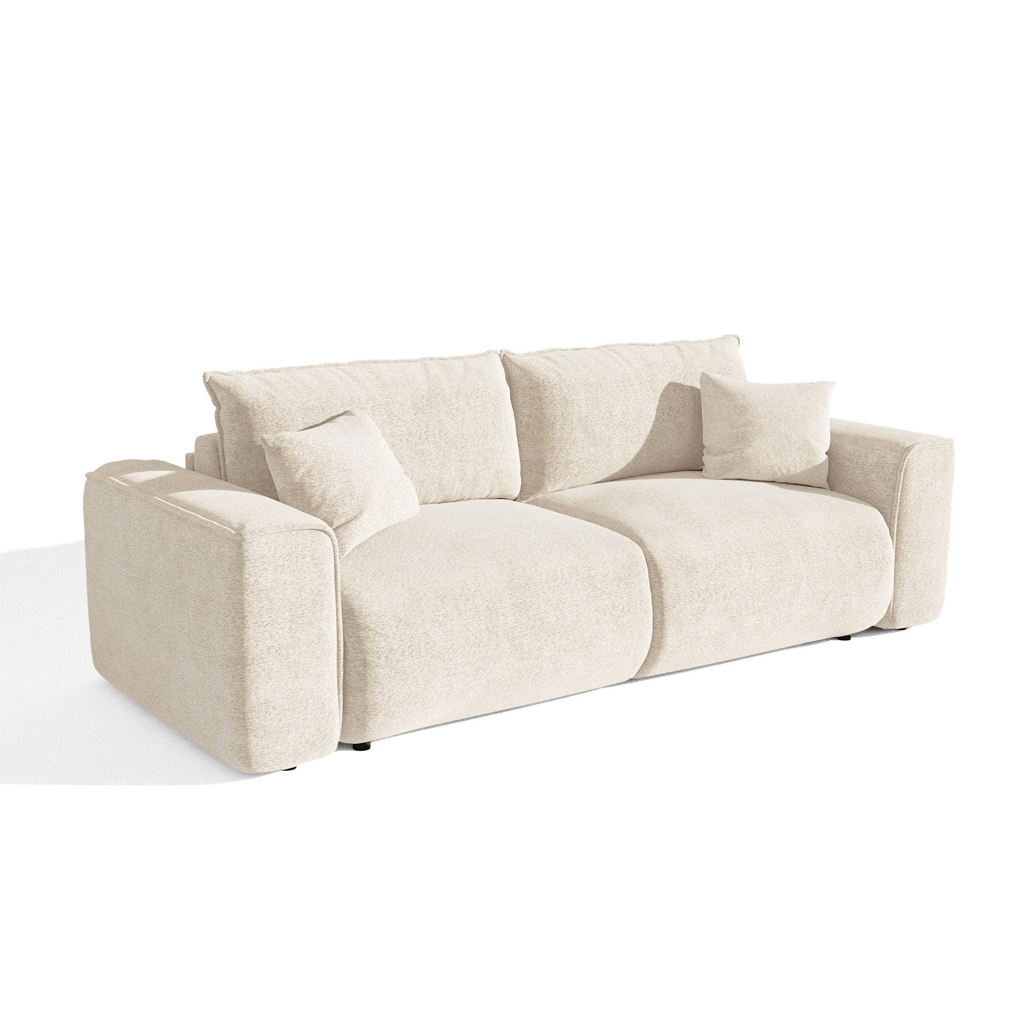 SCHLAFSOFA Express COMO Bouclé-Stoff Creme 236cm - Creme, Textil (236/78/100cm) - Premium Interiors