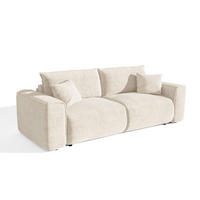 SCHLAFSOFA Express COMO Bouclé-Stoff Creme 236cm - Creme, Textil (236/78/100cm) - Premium Interiors