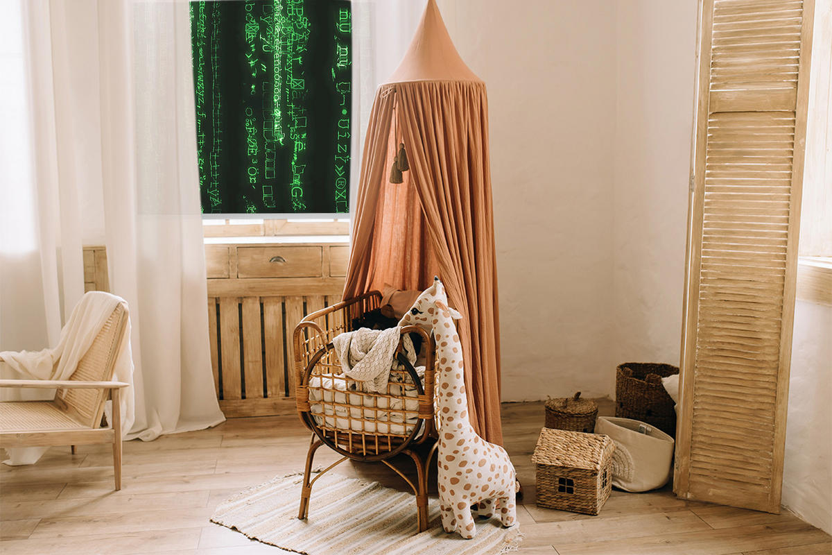 VNÚTORNÁ roleta - okenná roleta - roleta - 80x140 cm - Zelené šifry - zelená, plast (80/140/0.5cm) - TULUP