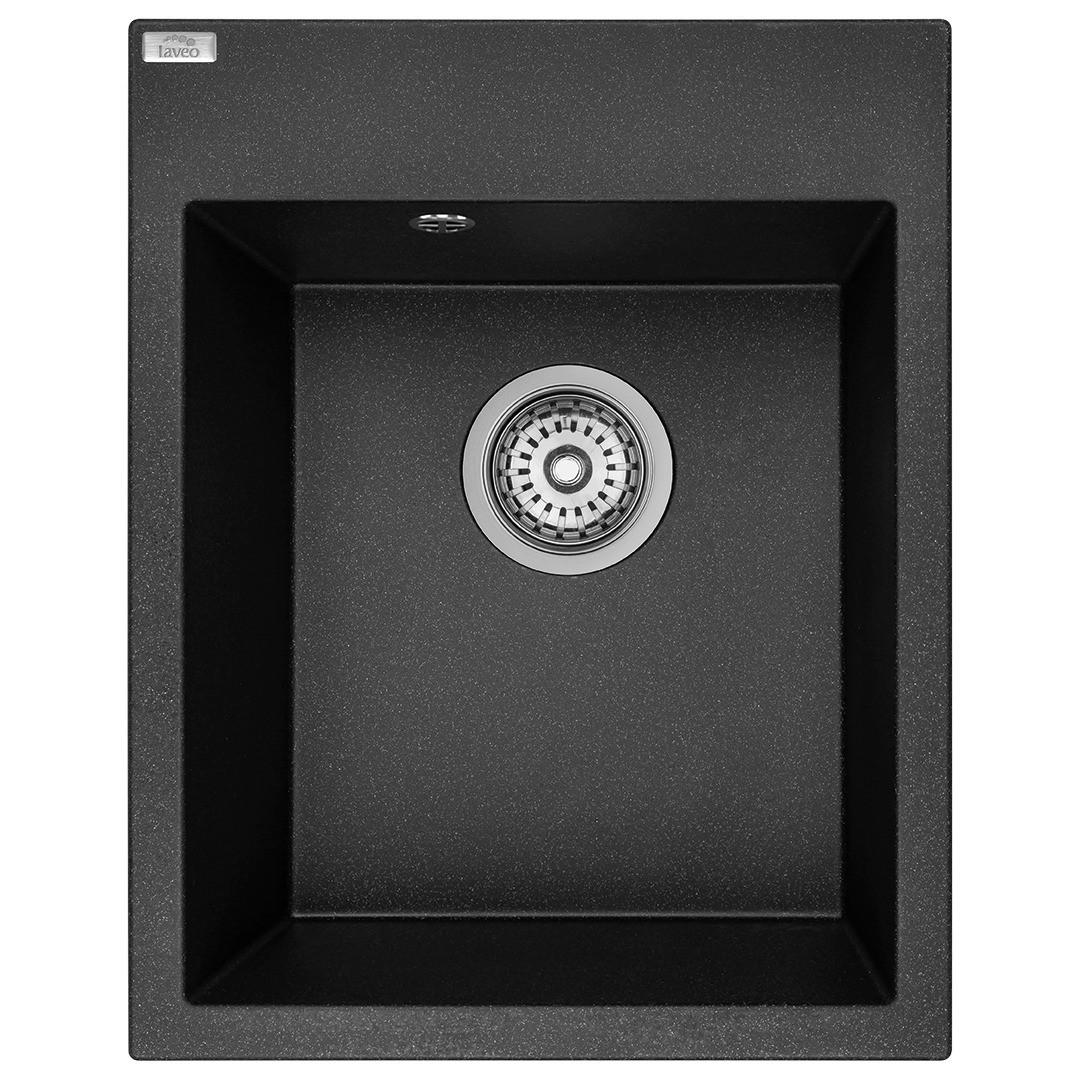 EINBAUSPÜLE Monchichi Schwarz, Einzelbecken, 50/39/20,5 cm - Schwarz, Stein (50/20.5/39cm) - bad land