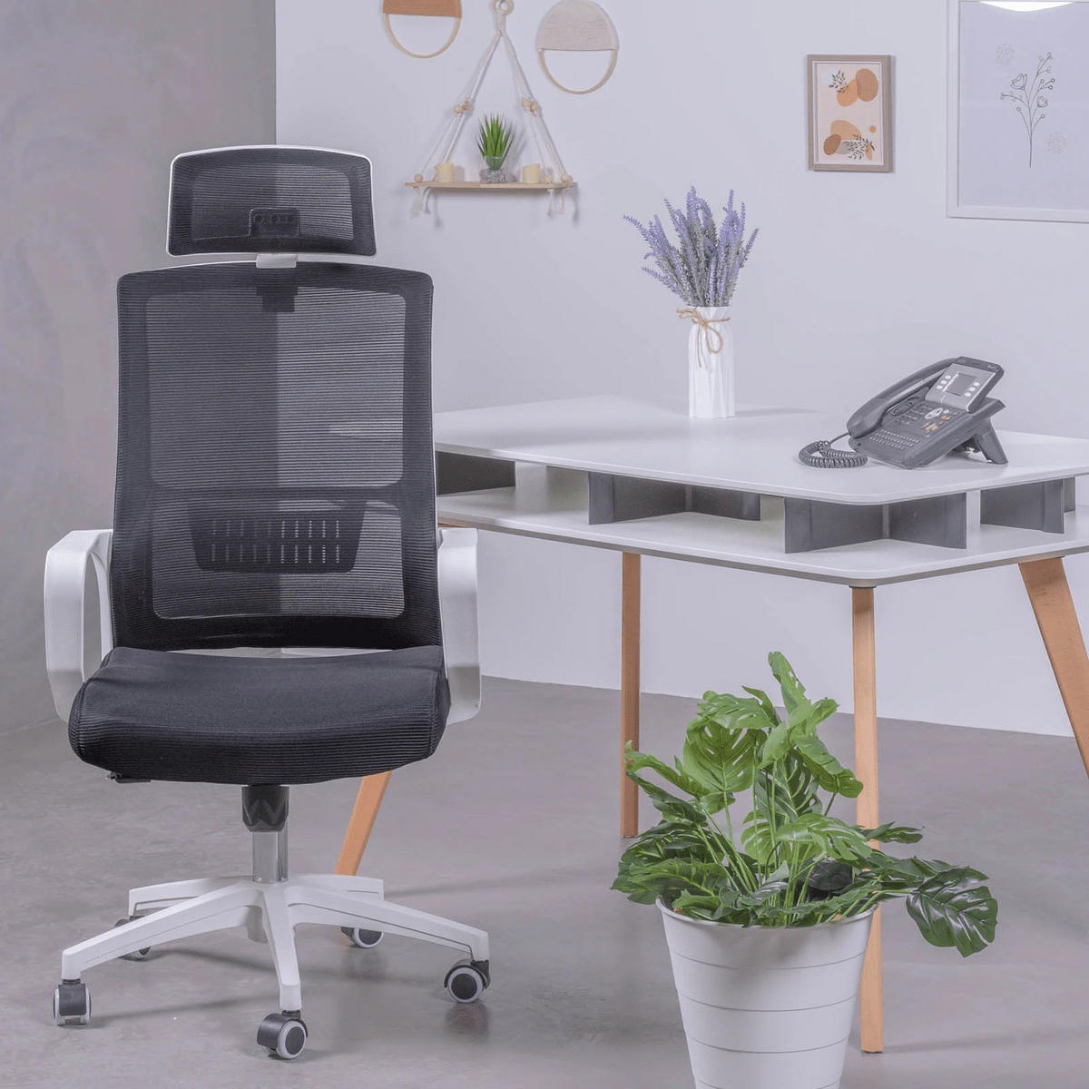 SCHREIBTISCHSTUHL Textil Schwarz - Schwarz, Textil (60/114/58cm) - Nest Dream