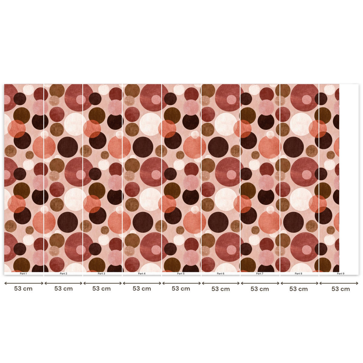 TAPETE - Kreise - Modern - Farbenfroh - 450x240 cm - Multicolor, Papier (450/240cm) - OnlyWow