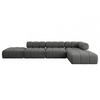 ECKSOFA modulares Sofa Kerru-L2 - 380x190x70 cm Dunkelgrau Velours - Dunkelgrau, Holzwerkstoff/Textil (380/190cm) - ALTDECOR