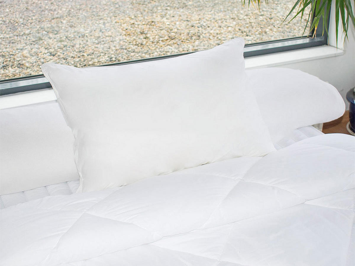 KOPFKISSEN Memory Schaum - 750 gr - 50 x 70 cm - Baumwollperkal - Weiß - AUXENCE - Weiß, Textil (70/50cm) - Vente-Unique