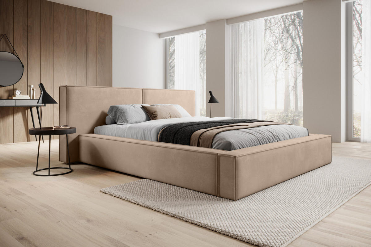 POLSTERBETT Doppelbett Lopra Betkasten 140x200 Truffel - Braun, Holz/Textil (140/200cm) - Fedve