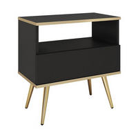 NACHTTISCH – S54 – 54 cm – Oro System – Schwarz - Schwarz, Holzwerkstoff (54/59/39cm) - hi-markt
