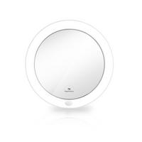 KOSMETIKSPIEGEL mit Licht mit Saugnapf, 7-fache Vergrößerung, Weiß, φ16,5 cm - Weiß, Glas (16.7/16.7/16.7cm) - EMKE