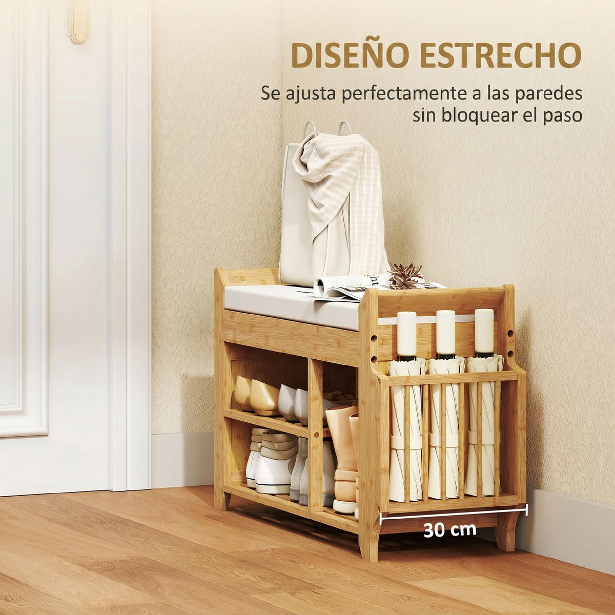 SCHUHBANK Beige 1 Stück - Beige, Kunststoff (30/50/80cm) - GiPP