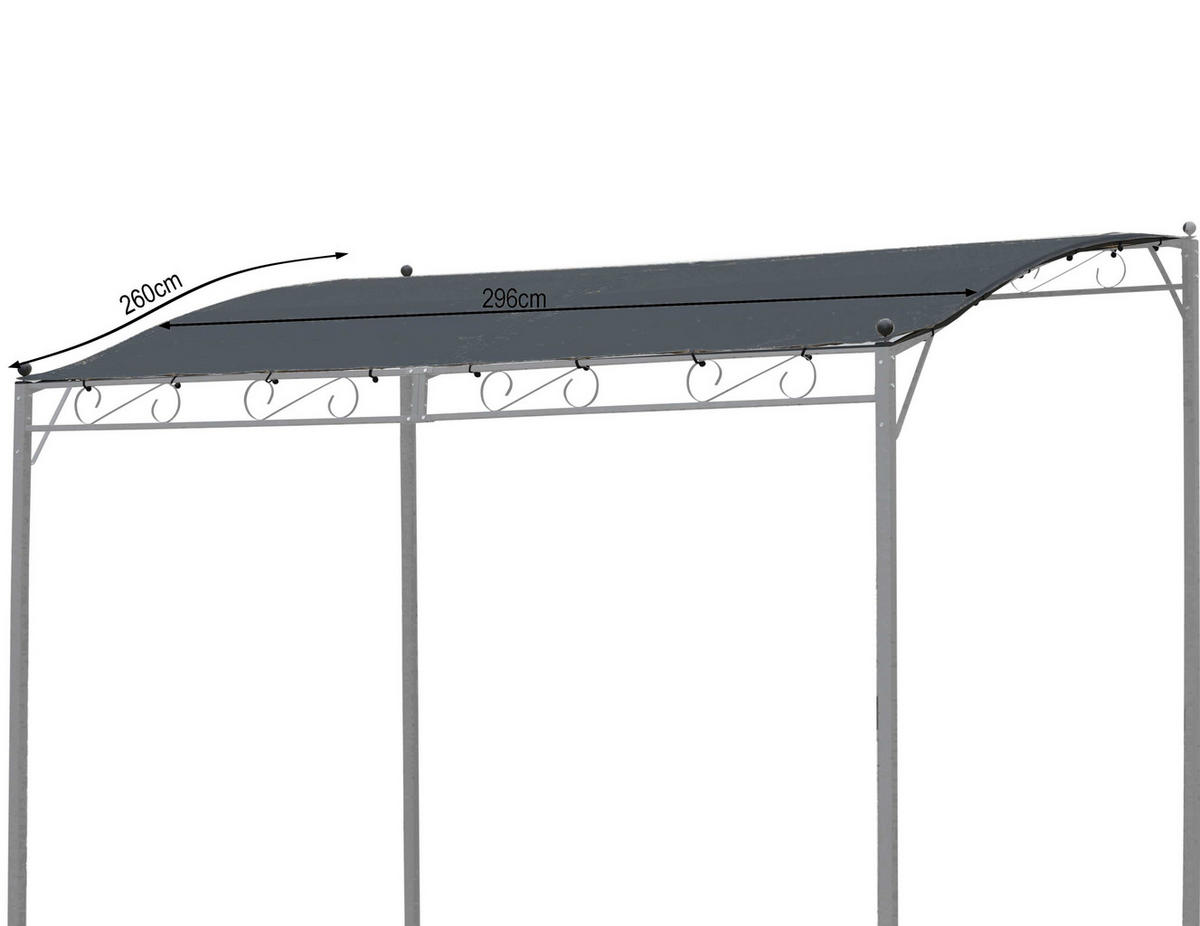 PERGOLA ERSATZDACH 250/300 cm Grau - Grau, Textil (296/1/260cm) - QUICK STAR