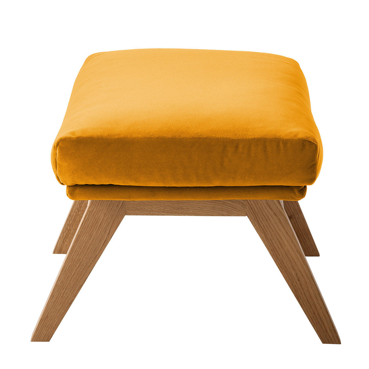 POLSTERHOCKER - Eichefarben/Orange, Eichenholz/Textil (54/41/41cm) - home24