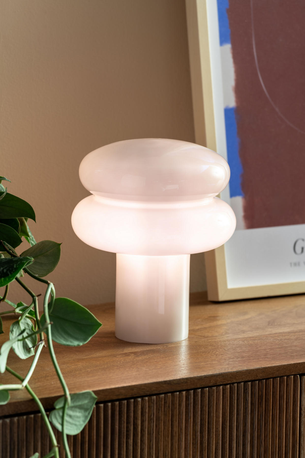 TISCHLAMPE Incesante - Grau - 20/20/24 cm - Grau, Glas (20/20/24cm) - Leitmotiv