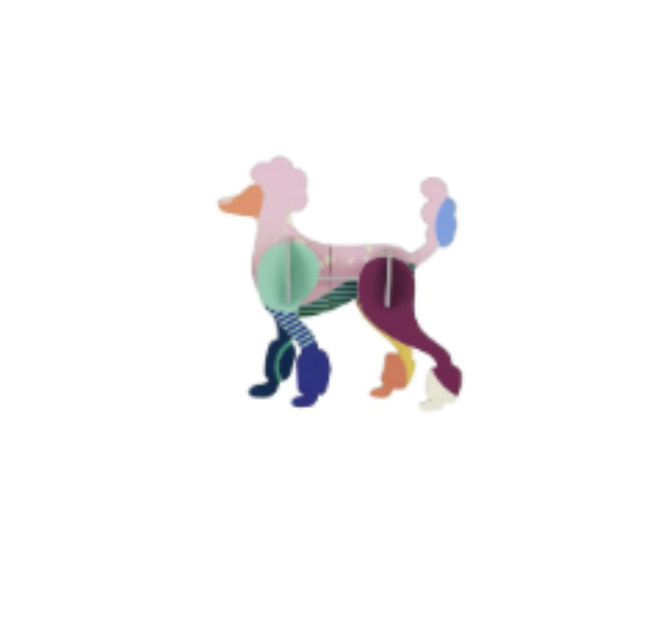 DEKOTIER Pudel, Bastel-Set, 3D Wandobjekt, Studio ROOF - Naturfarben, Karton (9.7/3/9.9cm) - ich-zapfe