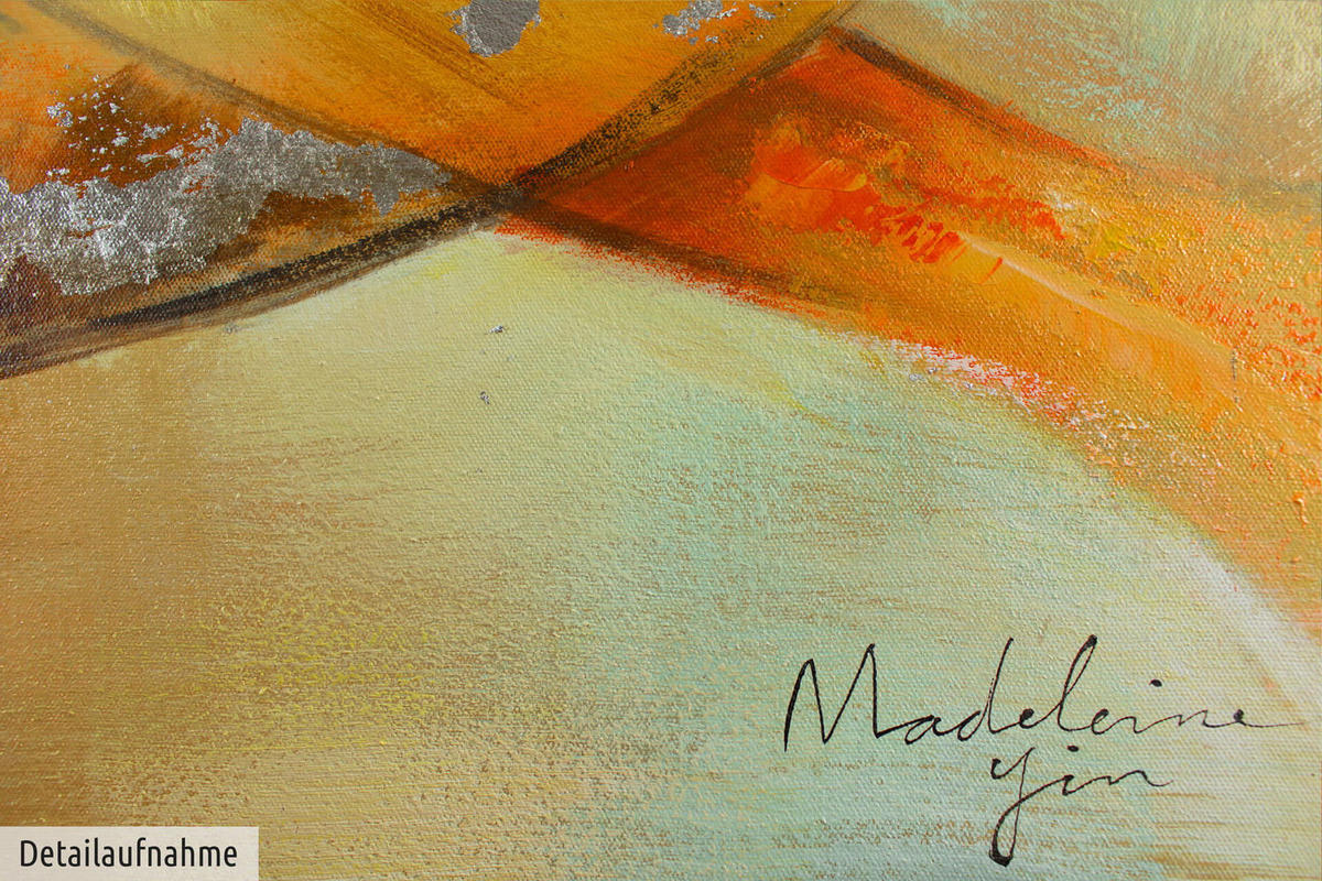 ACRYLBILD HANDGEMALT 80/80 cm - Gelb, Holz/Textil (80/80cm) - KUNSTLOFT