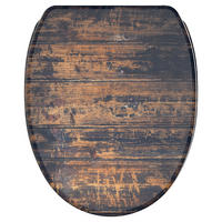 WC-SITZ mit Absenkautomatik & Top Fix Vintage - Braun, Holzwerkstoff (37.7/5.5/48cm) - Sanilo