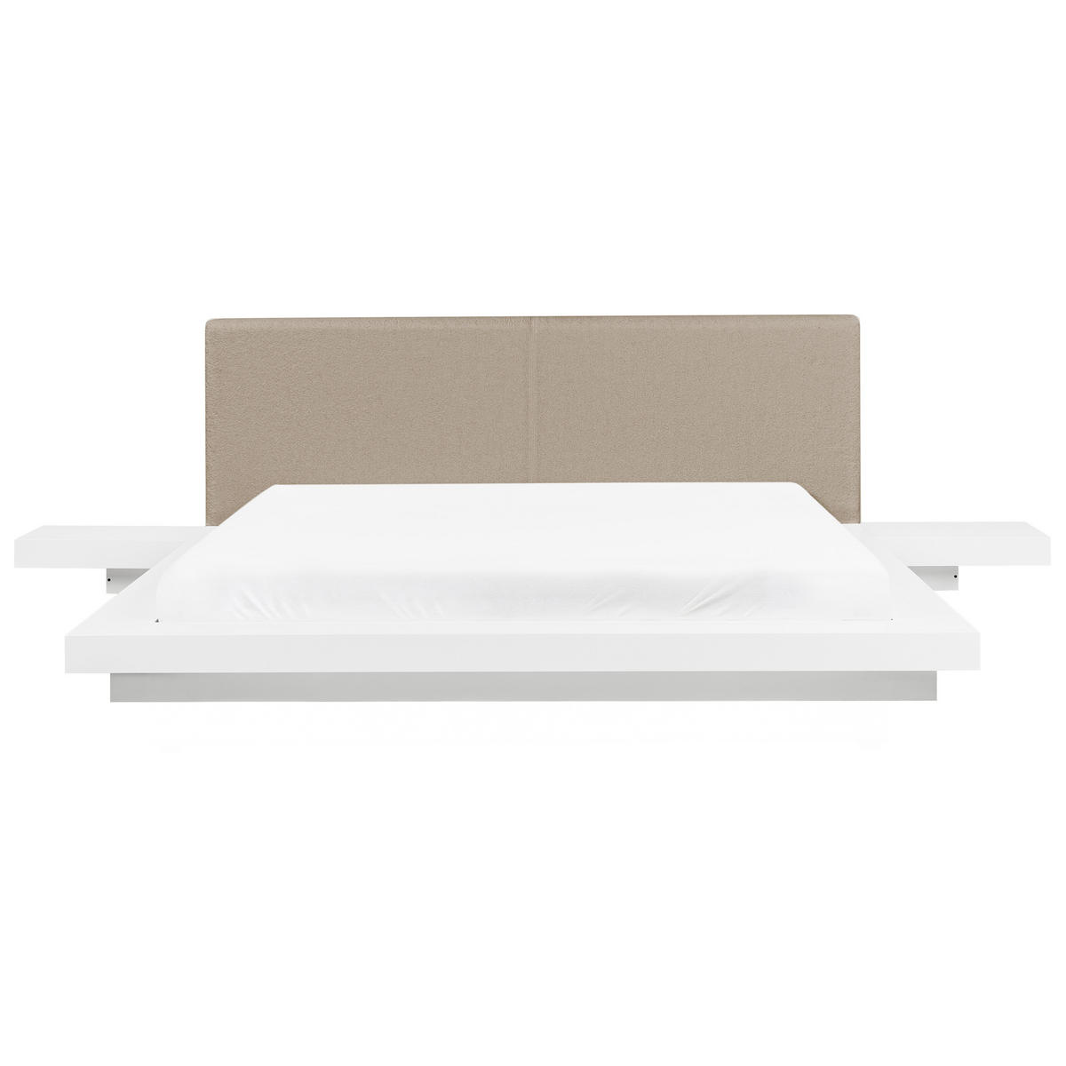 BETT mit Lattenrost 180/200 cm MDF-Platte Taupe Zen - Taupe, Holzwerkstoff (180/200cm) - Beliani