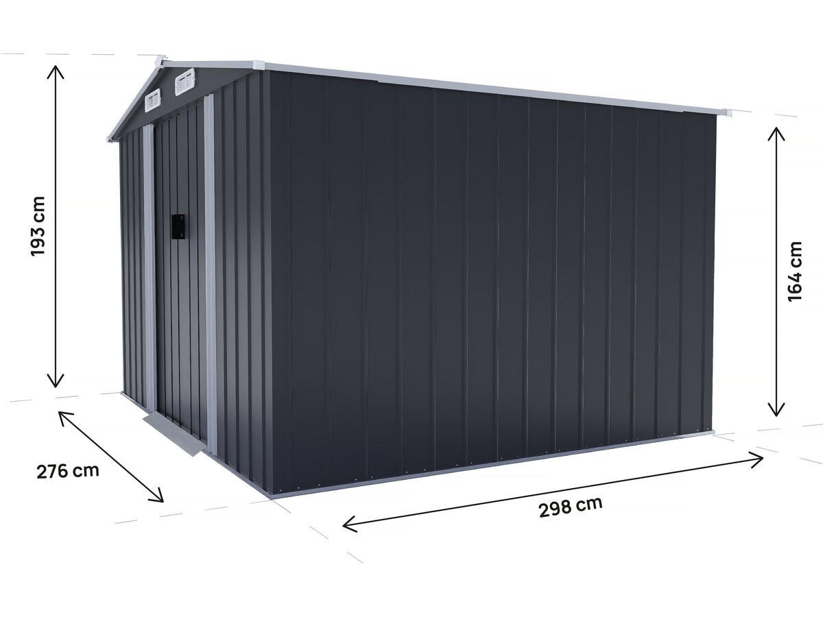 METALL-GARTENHAUS boston Grau - Grau, Metall (298/193/276cm) - Habitat Garten