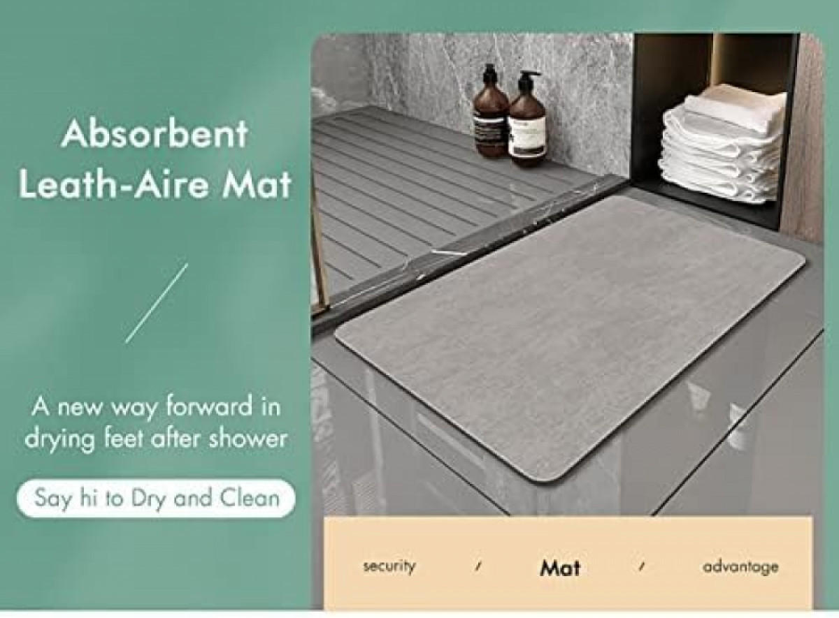 BATH MAT 50 x 80 cm Diatomeenerde schnell trocknend grau - Grau, Kunststoff (50/80cm)