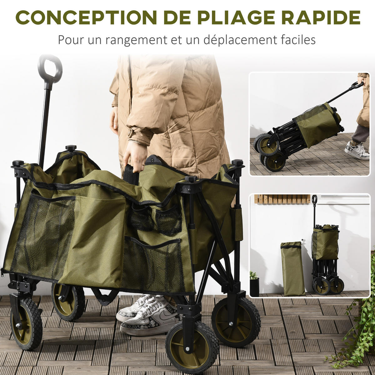 GARTENWAGEN DE-18762 - Grün, Metall (55/93/108cm) - ComfortXL