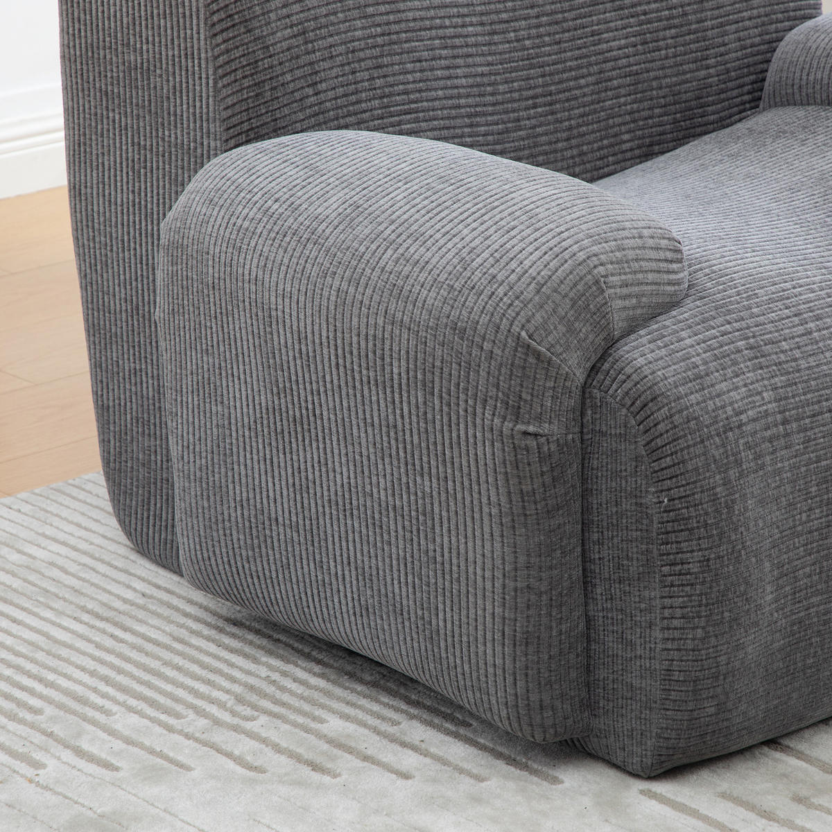 SESSEL DE-35123 mit Hocker Grau - Grau, Textil (94/78.5/113cm) - ComfortXL