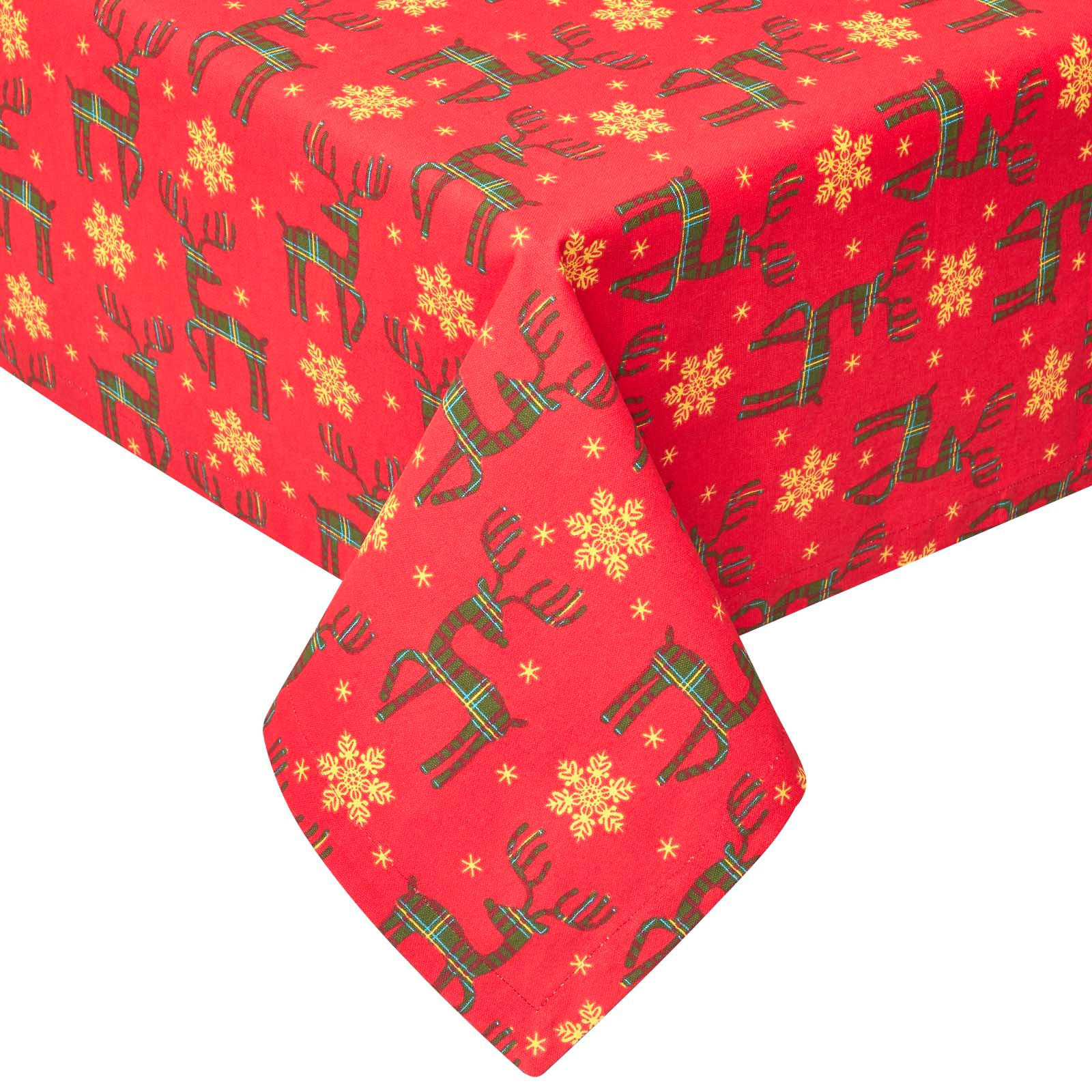 WEIHNACHTSTISCHDECKE Rentier rot 178/305 cm, 100% Baumwolle - Rot, Textil (178/305cm) - Homescapes
