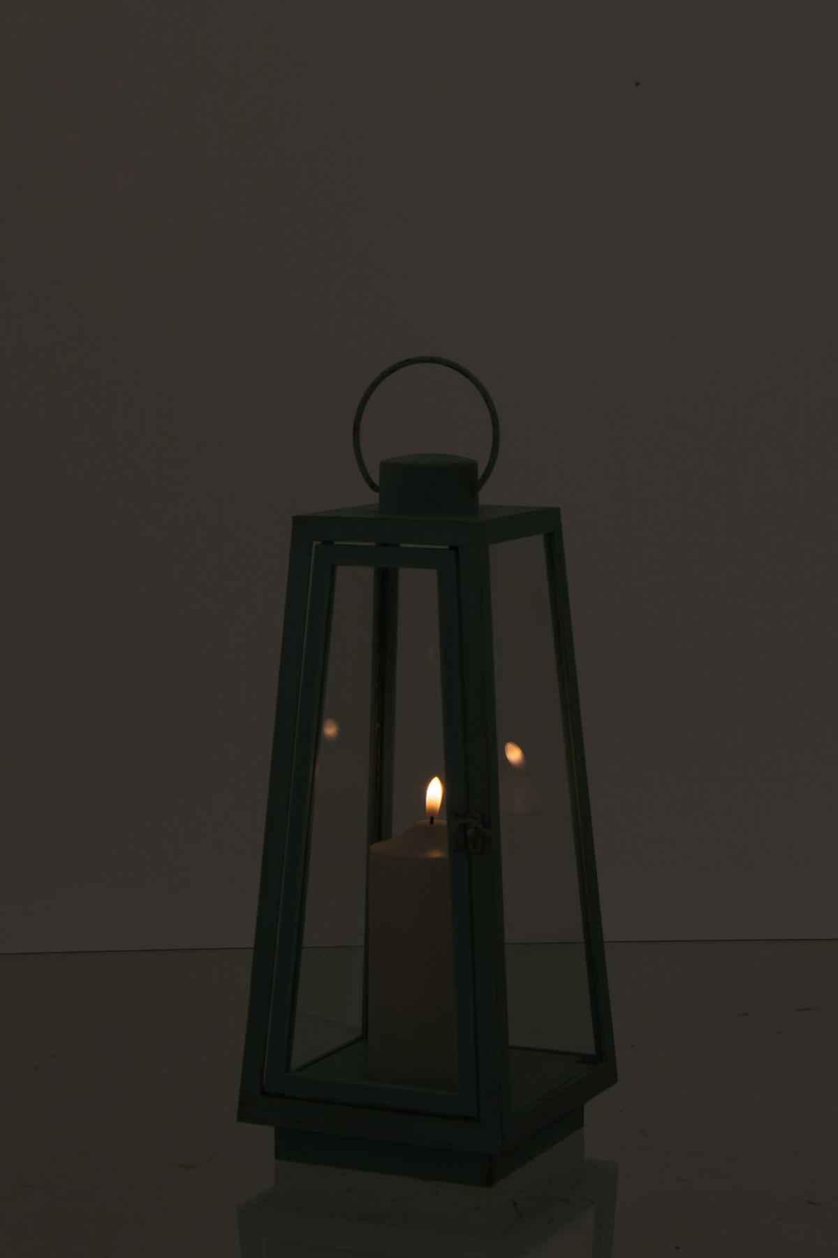 LATERNE + CANDLE LED Blau - Blau, Glas (17/40.5/17cm) - J-Line